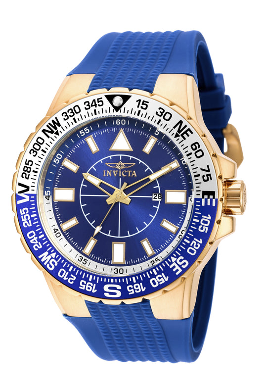 Invicta Men's 19270 Aviator  Quartz 3 Hand Blue Dial Watch