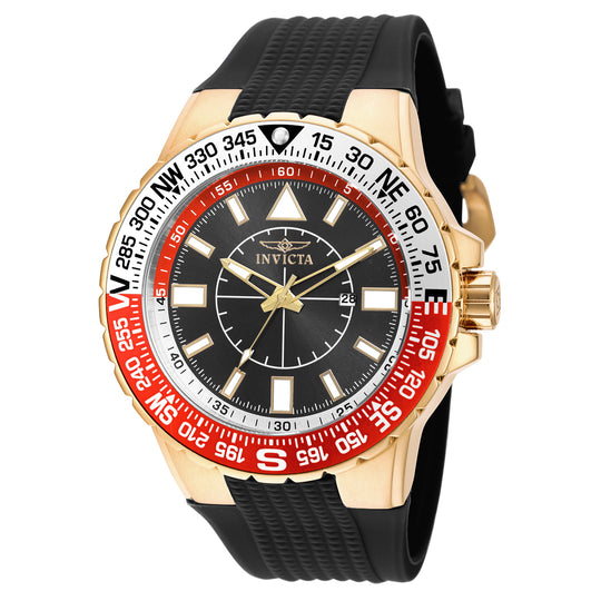 Invicta Men's 19271 Aviator  Quartz 3 Hand Black Dial Watch