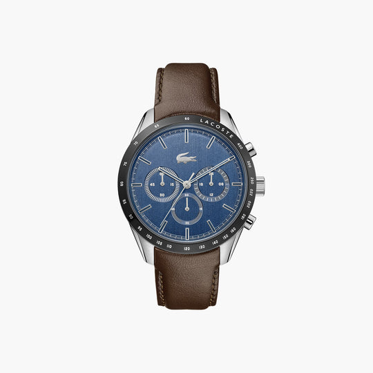 Lacoste Boston Men's Blue Dial Brown Leather Strap Quartz Watch 2011093