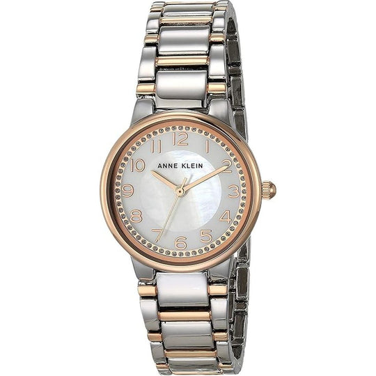 Anne Klein Women's Rose Gold-Silver Two tone Bracelet Quartz Watch - AK/3605MPRT