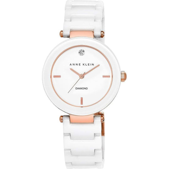 Anne Klein Women's White Bracelet Quartz Watch - AK/1018RGWT