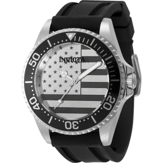 Invicta Men's Pro Diver Quartz PC21S Silver, Black Dial Watch
