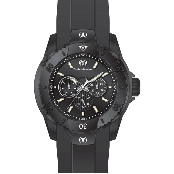 Technomarine Men's TM-625001 UF6 Quartz VH63 Black Dial Watch