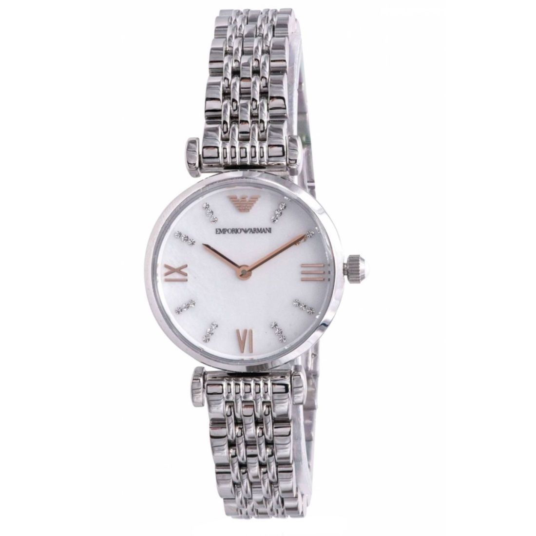 Emporio Armani Gianni T-Bar collection Women's Silver-tone Bracelet Quartz Watch - AR11204