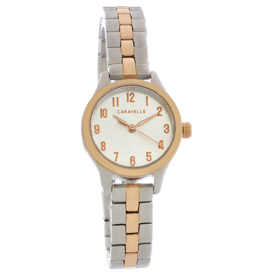 Bulova Caravelle  Women's Rose Gold-Silver Two tone Bracelet Quartz Watch - 45L175
