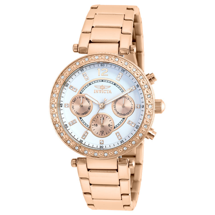 Invicta Women's 21558 Angel Quartz Chronograph White Dial Watch