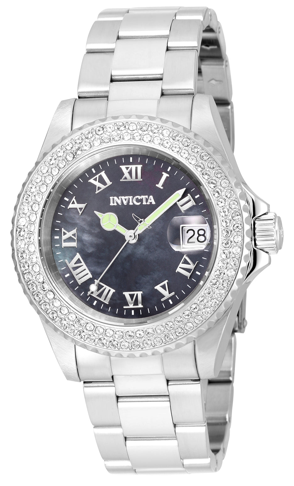 Invicta Women's 21711 Angel  Quartz 3 Hand Black Dial Watch
