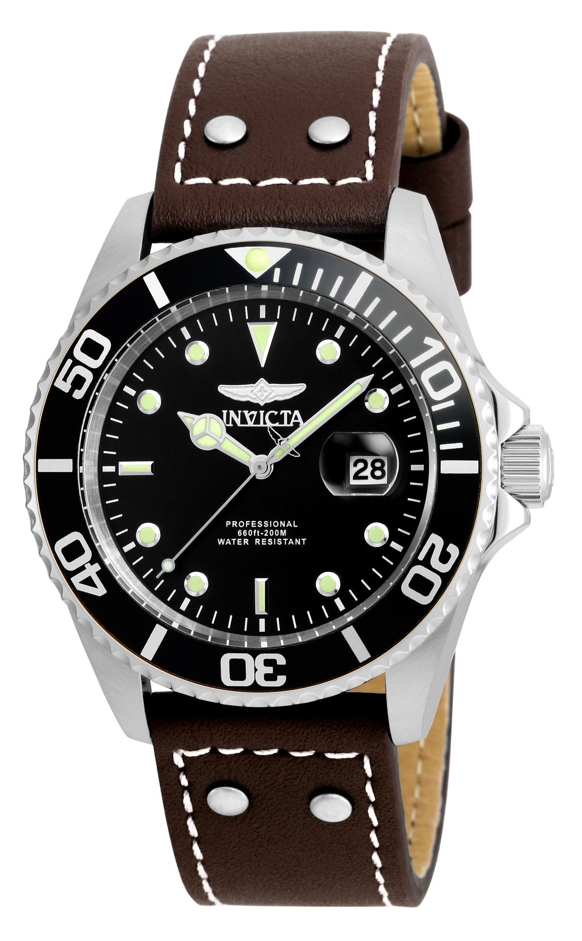 Invicta Men's 22069 Pro Diver  Quartz 3 Hand Black Dial Watch