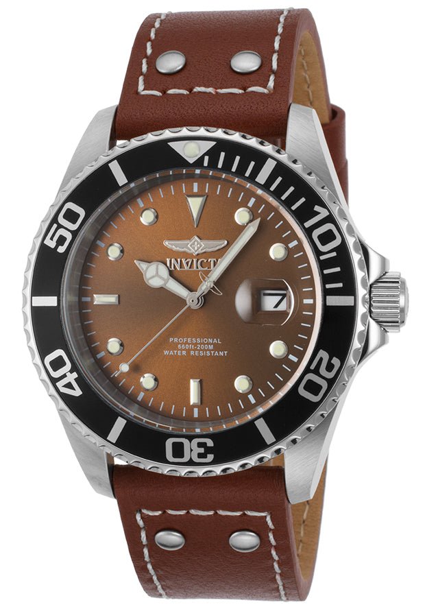Invicta Men's 22070 Pro Diver  Quartz 3 Hand Brown Dial Watch