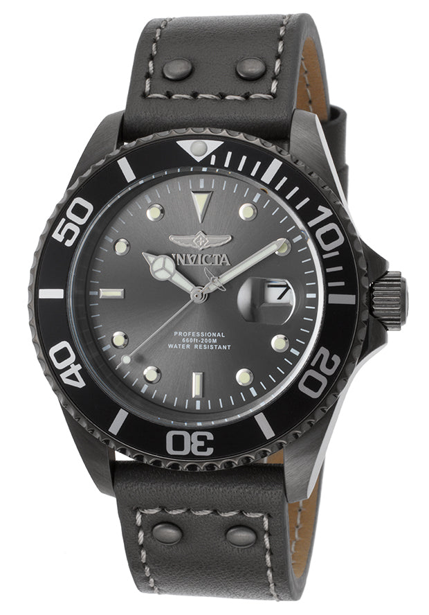Invicta Men's 22077 Pro Diver  Quartz 3 Hand Gunmetal Dial Watch