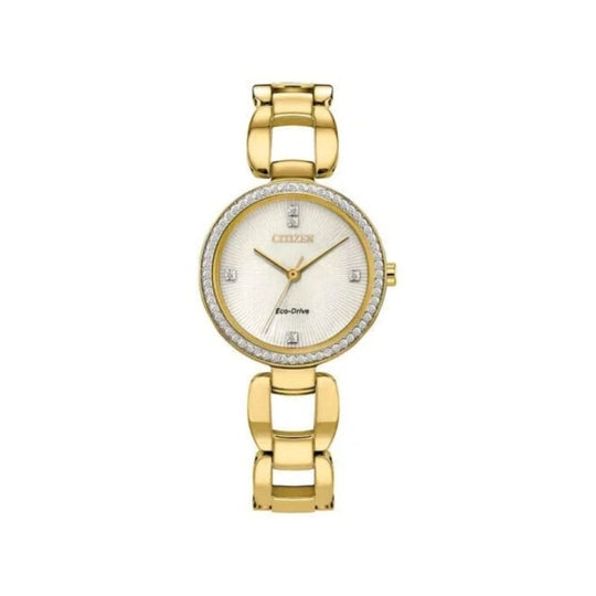 Citizen Silhouette Crystal Women's Gold-tone Bracelet Quartz Watch - EM1032-58A