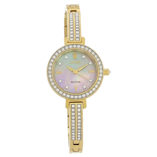 Citizen Silhouette Crystal Women's Gold-tone Bracelet Quartz Watch - EM0862-56D