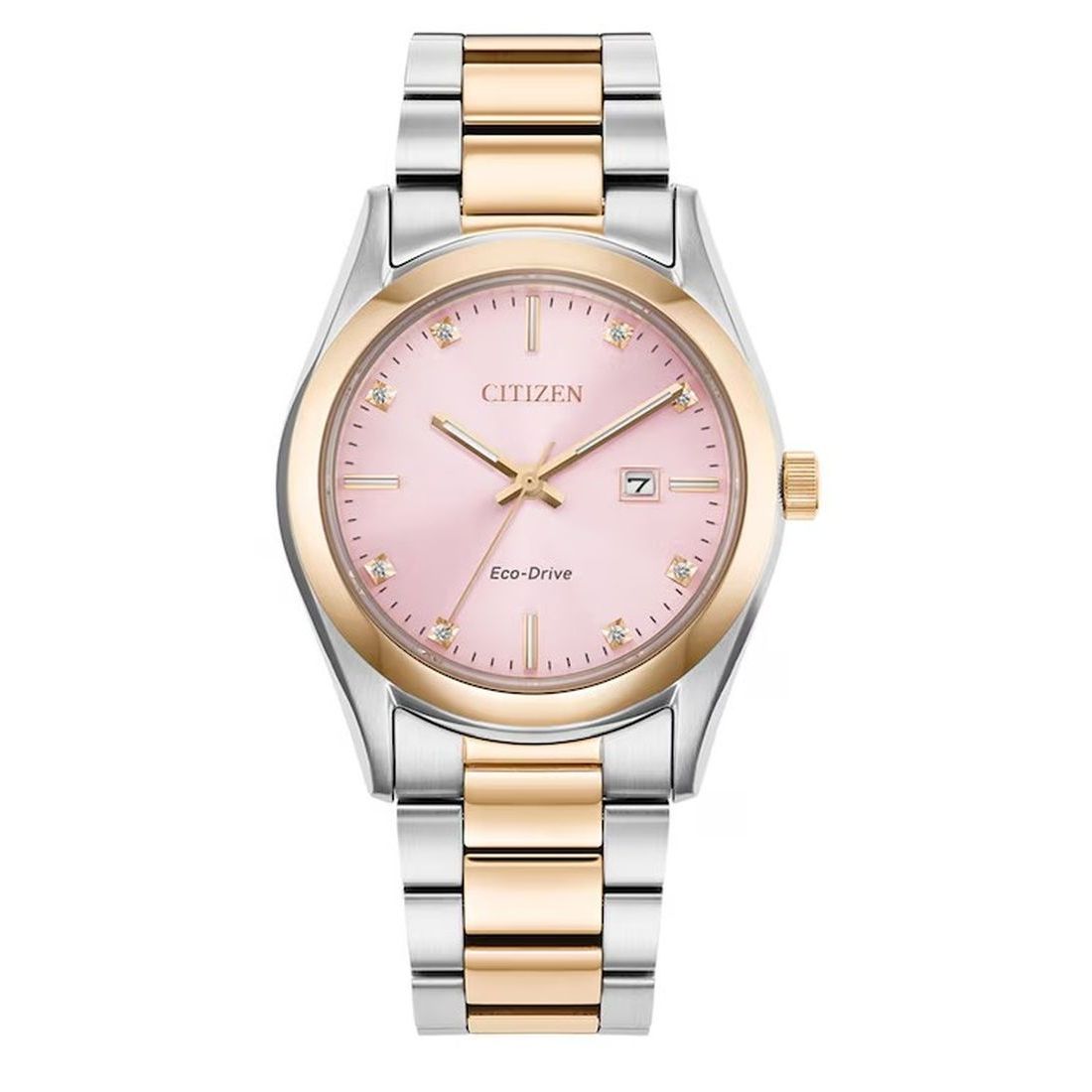 Citizen Sport Luxury Women's Rose Gold-Silver Two tone Bracelet Quartz Watch - EW2706-58X