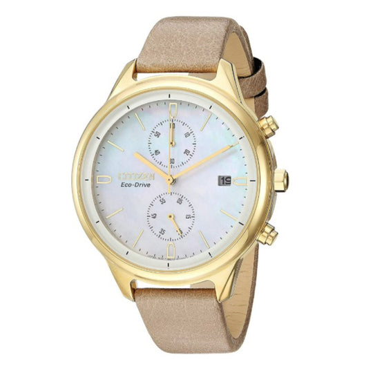 Citizen Chandler Women's Beige Strap Quartz Watch - FB2002-08D