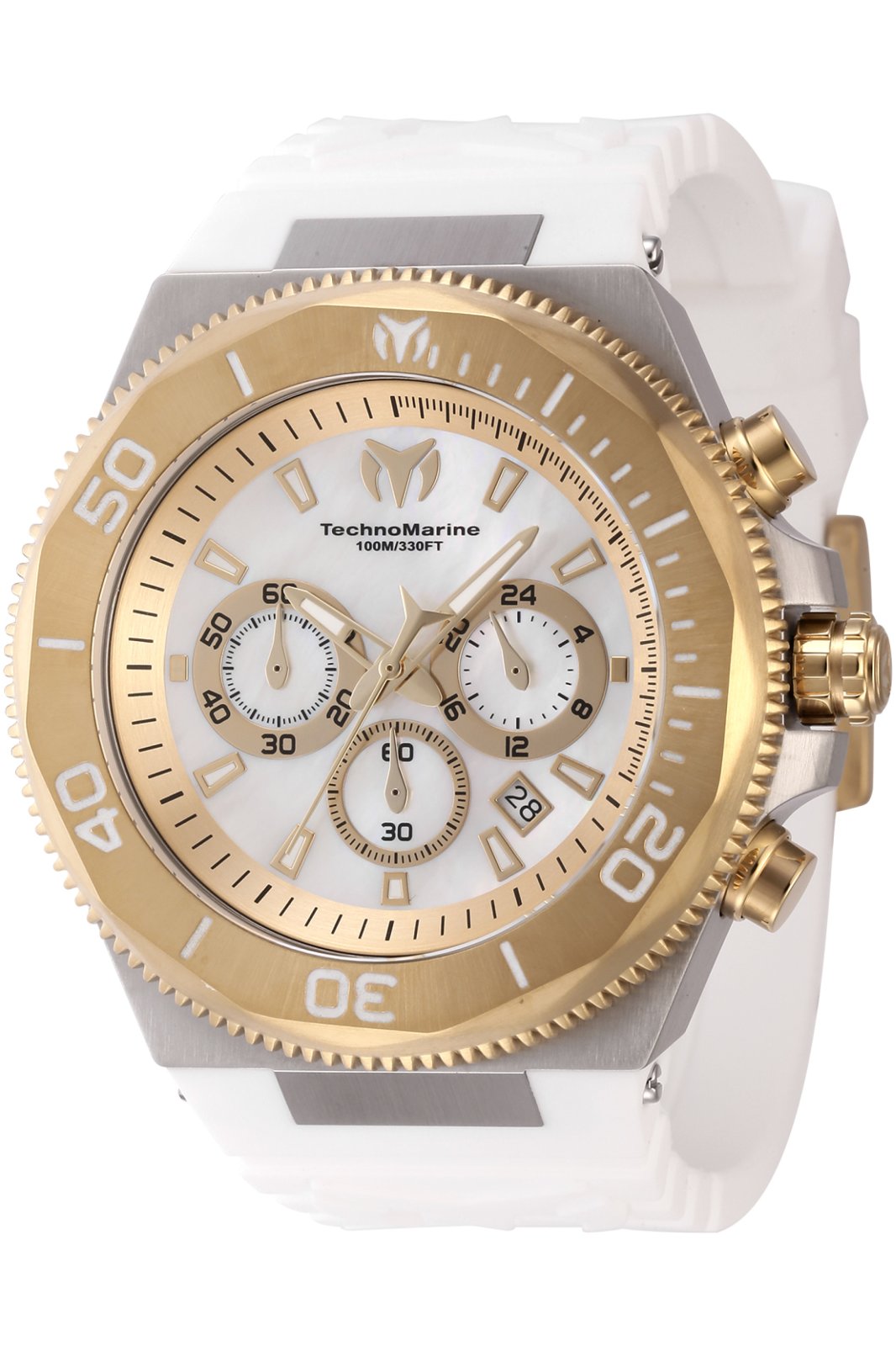 Technomarine Men's TM-222077 Manta Quartz Chronograph Gold, White Dial Watch