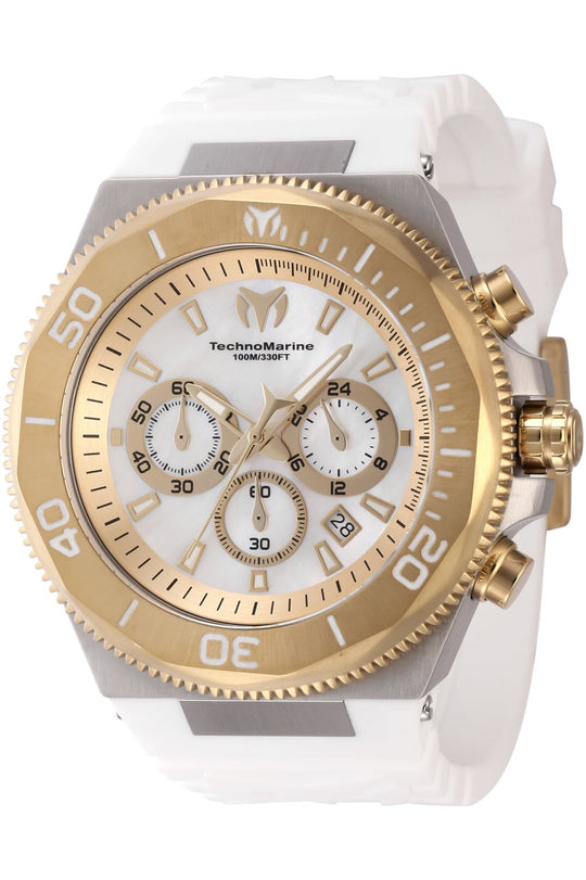Technomarine Men's TM-222077 Manta Quartz Chronograph Gold, White Dial Watch