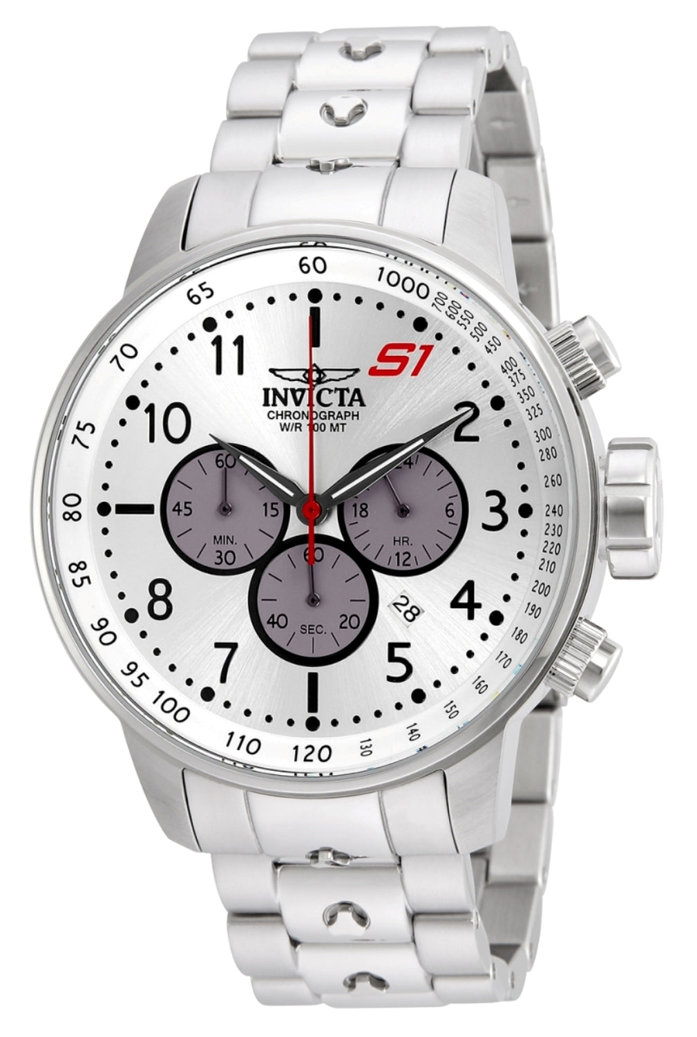 Invicta Men's 23083 S1 Rally  Quartz Chronograph Silver, Grey Dial Watch