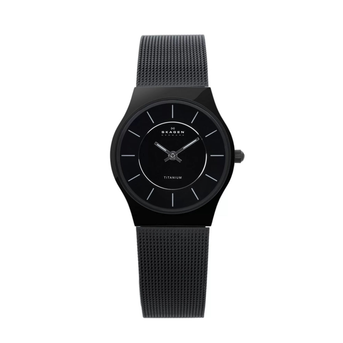 Skagen Ultra Slim Women's Black Dial Titanium Mesh Quartz Watch 233STMB