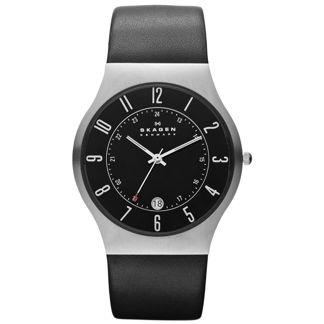 Skagen Sundby Men's Black Dial Black Leather Strap Quartz Watch 233XXLSLB