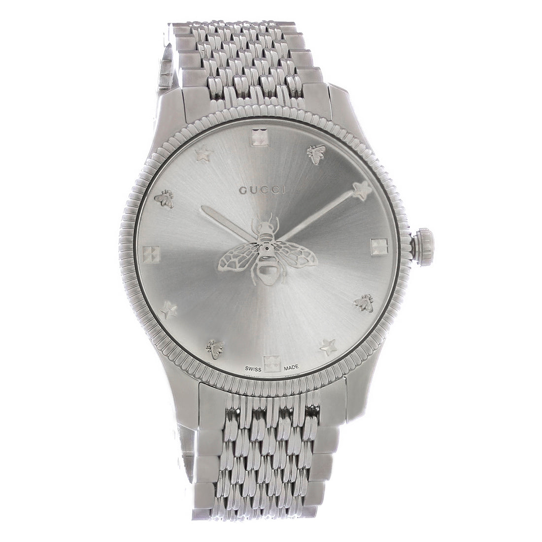 Gucci G-Timeless Women's Silver-tone Bracelet Quartz Watch - YA1264153