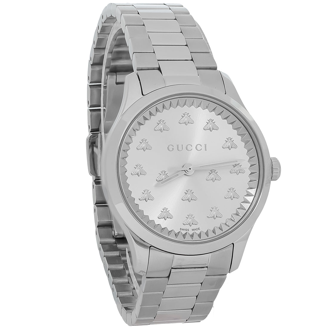 Gucci G-Timeless Women's Silver-tone Bracelet Quartz Watch - YA1265031