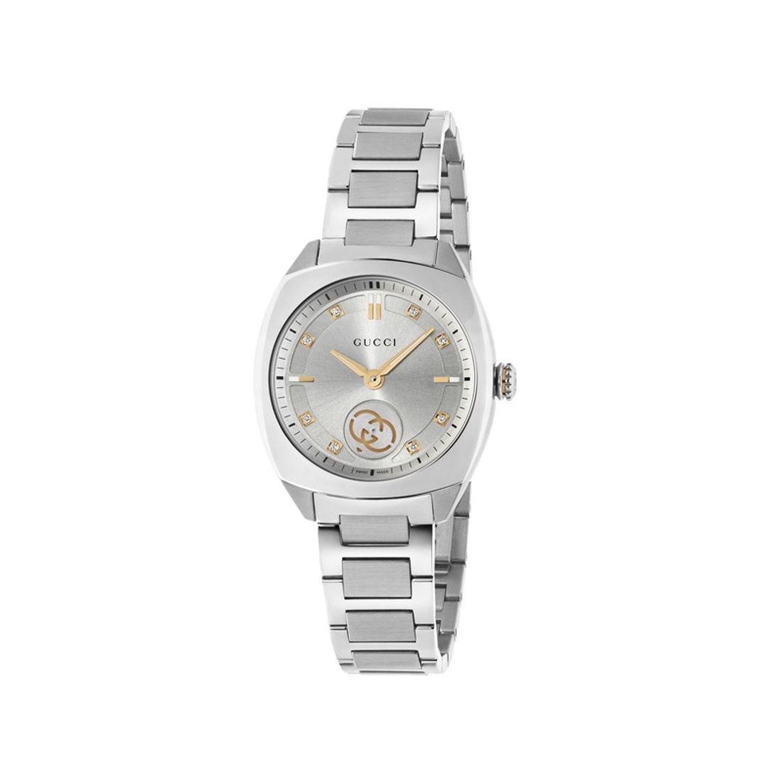 Gucci Interlocking G Women's Silver-tone Bracelet Quartz Watch - YA142510