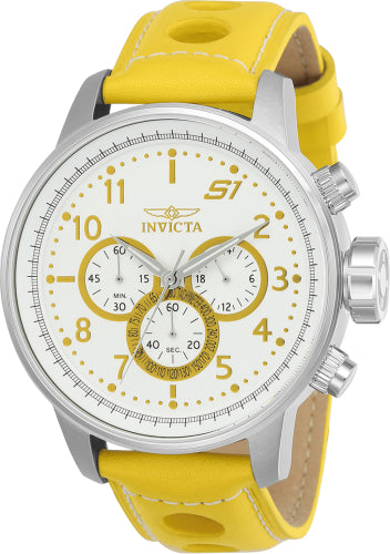 Invicta Men's 24081 S1 Rally Quartz Chronograph White, Yellow Dial Watch