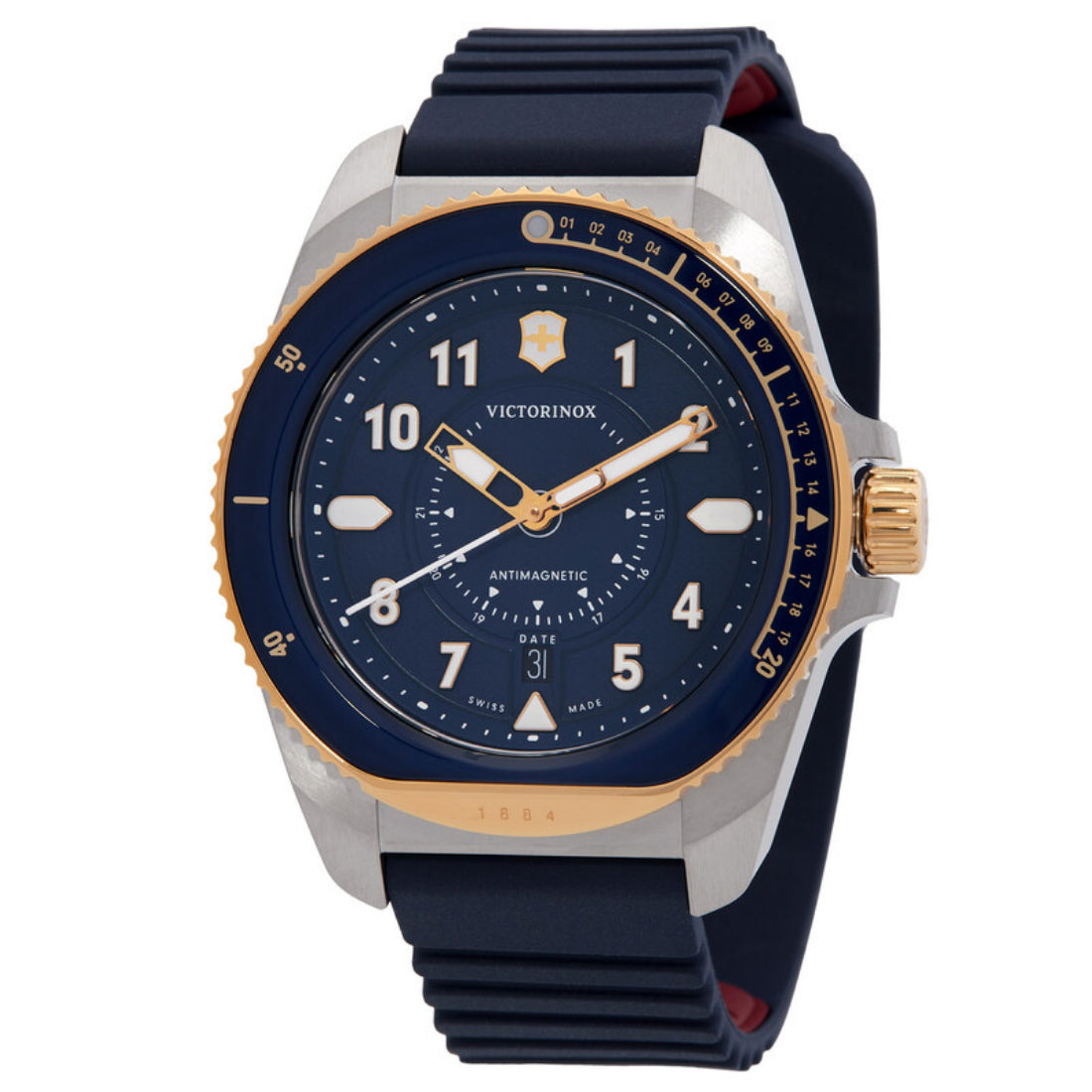 Victorinox Journey 1884 Men's Blue Dial Rubber Strap Quartz Watch 242013