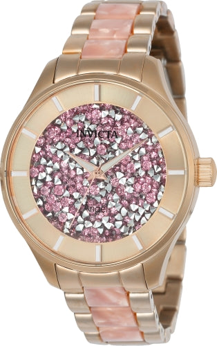 Invicta Women's 24663 Angel Quartz 3 Hand Pink Dial Watch