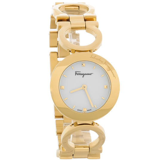Salvatore Ferragamo Gancino Women's Gold-tone Bracelet Quartz Watch - SFYA00321