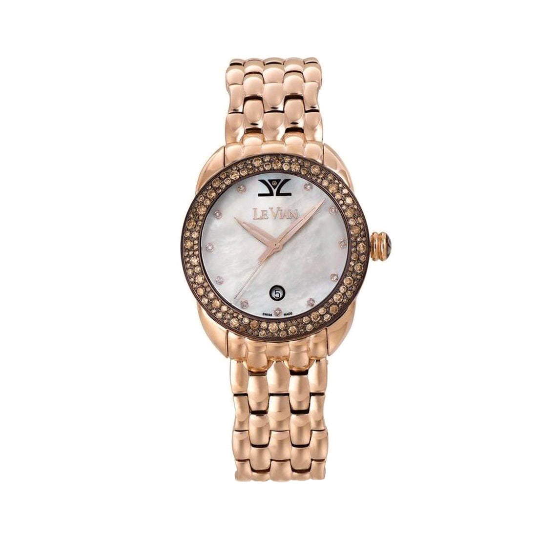 Levian Le Vian Time Women's Rose Gold-tone Bracelet Quartz Watch - LV9398