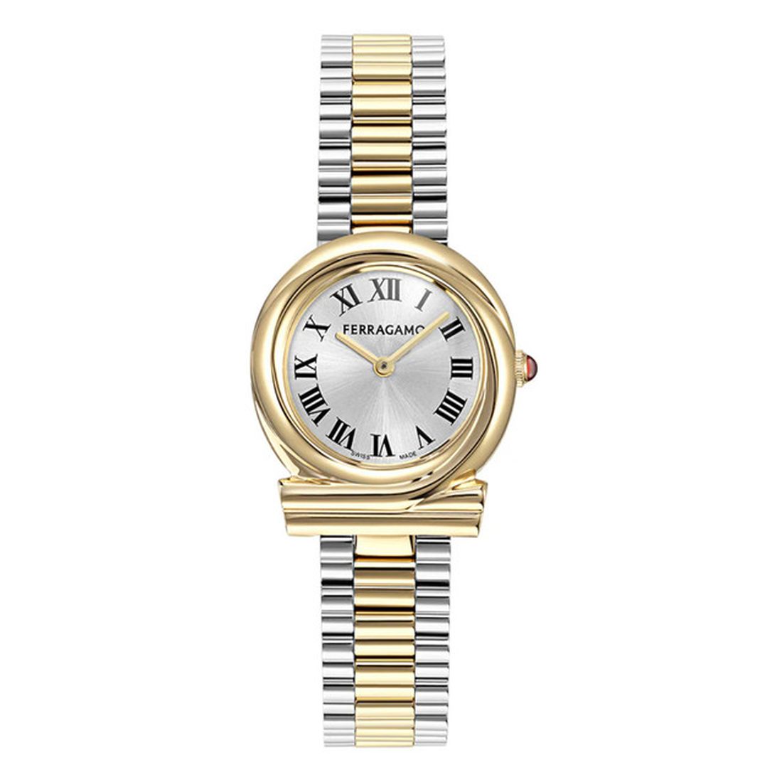 Salvatore Ferragamo Gancini Twisted Women's Gold-Silver Two tone Bracelet Quartz Watch - SFVB00424