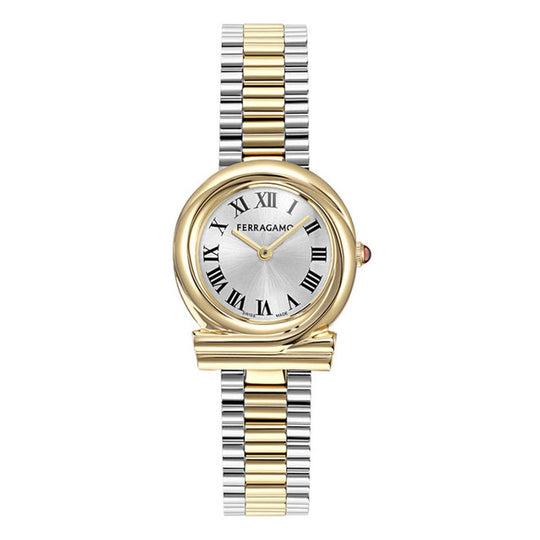 Salvatore Ferragamo Gancini Twisted Women's Gold-Silver Two tone Bracelet Quartz Watch - SFVB00424