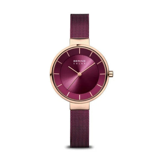 Bering Slim Solar collection Women's Purple Bracelet Quartz Solar powered Watch - 14631-969