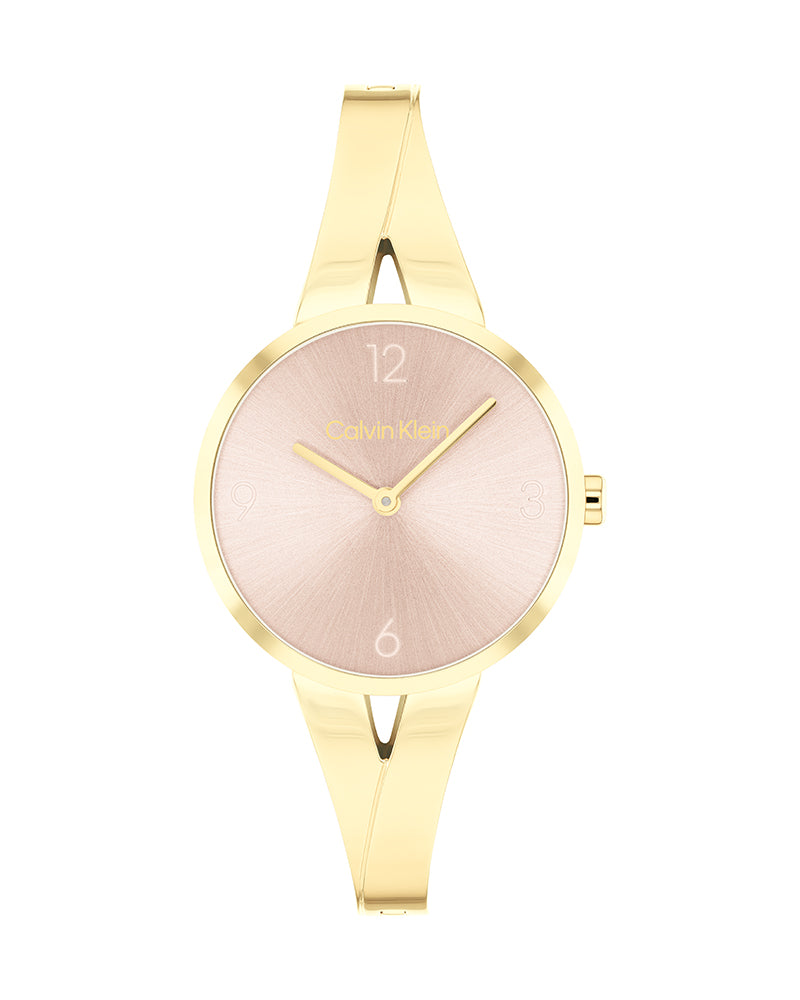 Calvin Klein Joyful Women's Gold Bangle Bracelet Quartz Watch - 25100027
