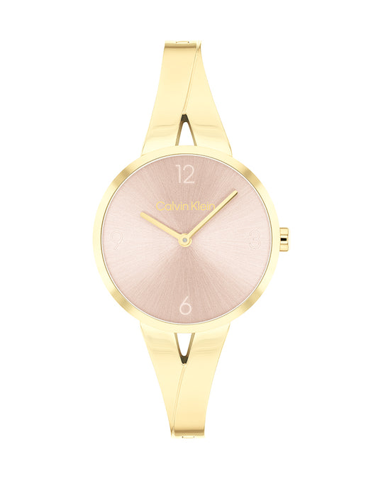 Calvin Klein Joyful Women's Gold Bangle Bracelet Quartz Watch - 25100027