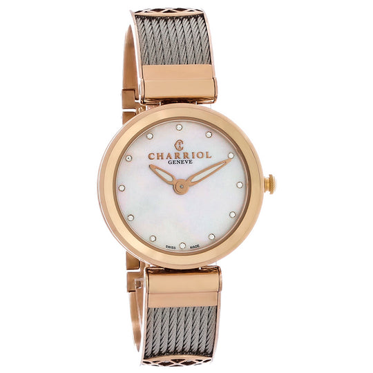 Charriol Forever  Women's Rose Gold-Silver Two tone Bracelet Quartz Watch - FE32.102.005