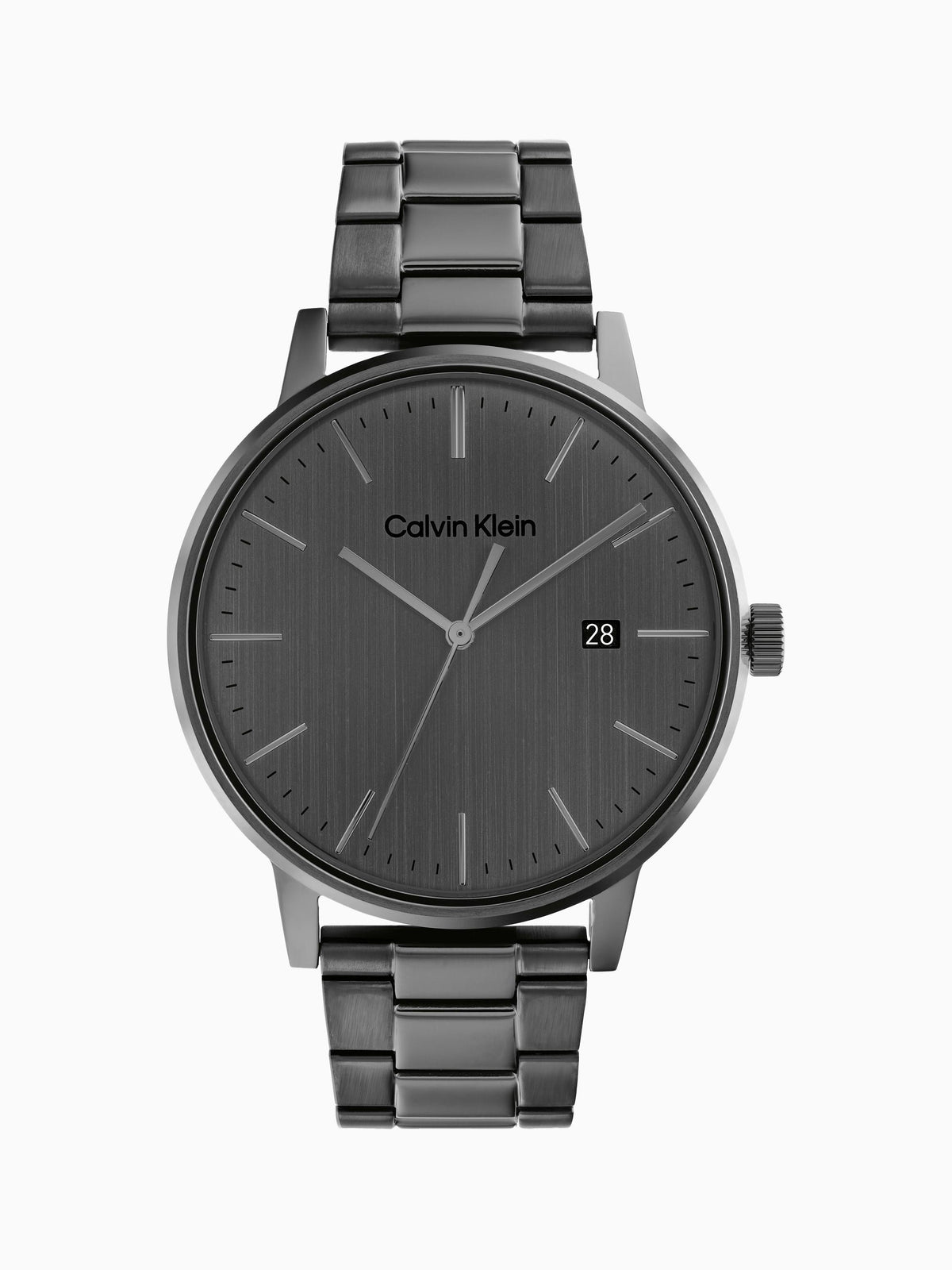 Calvin Klein Linked Collection Men's Grey Ion-Plated Bracelet Quartz Watch - 25200054