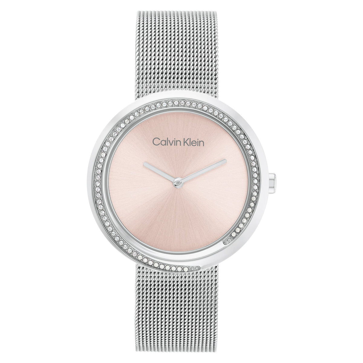Calvin Klein Twisted Bezel Women's Silver Bracelet Quartz Watch - 25200149