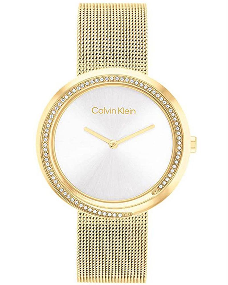 Calvin Klein Twisted Bezel Women's Gold Bracelet Quartz Watch - 25200150