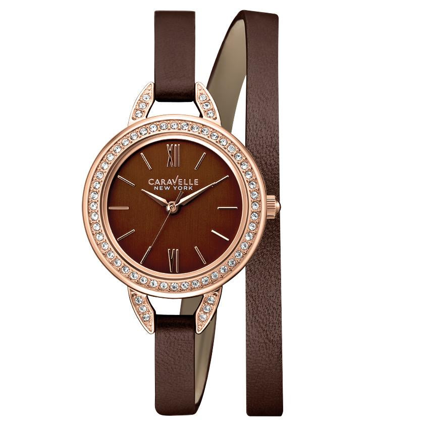 Bulova Caravelle New York Women's Dark Brown Strap Quartz Watch - 44L130