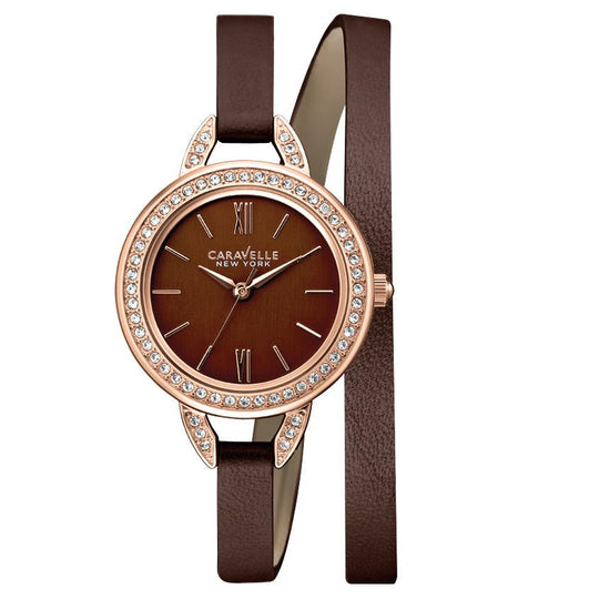 Bulova Caravelle New York Women's Dark Brown Strap Quartz Watch - 44L130