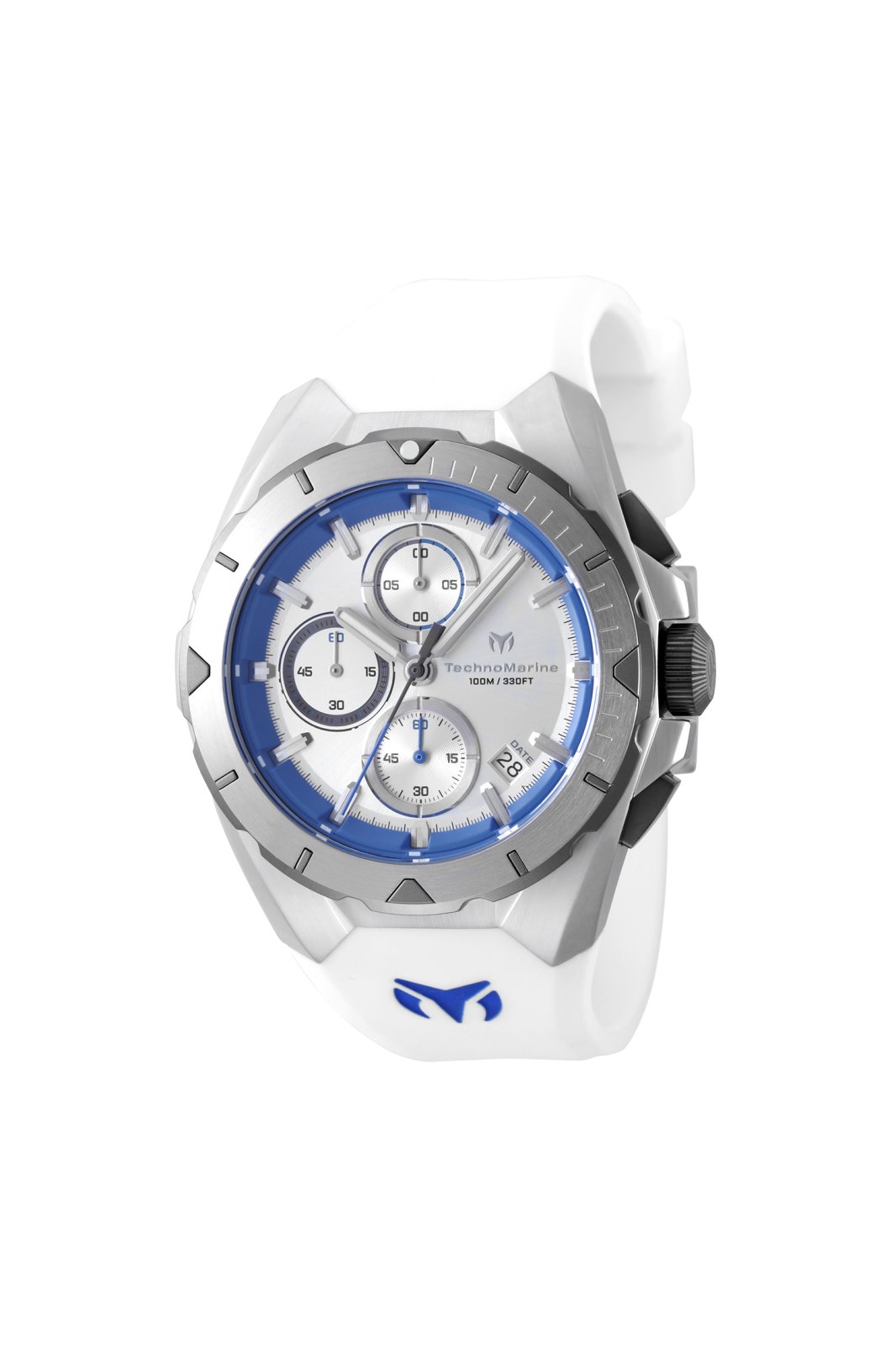 Technomarine Men's TM-318136 OCEAN Quartz VD57 Silver, White, Blue Dial Watch