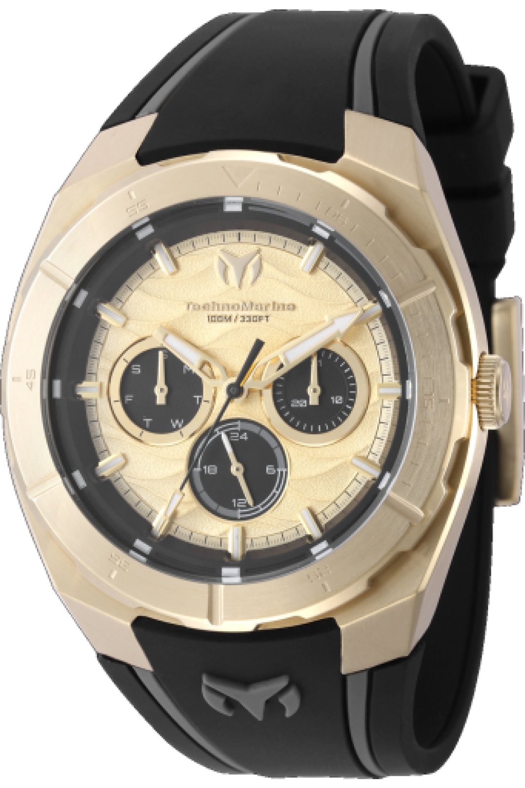 Technomarine Men's TM-125025 Cruise Quartz VH63 Gold, Black Dial Watch