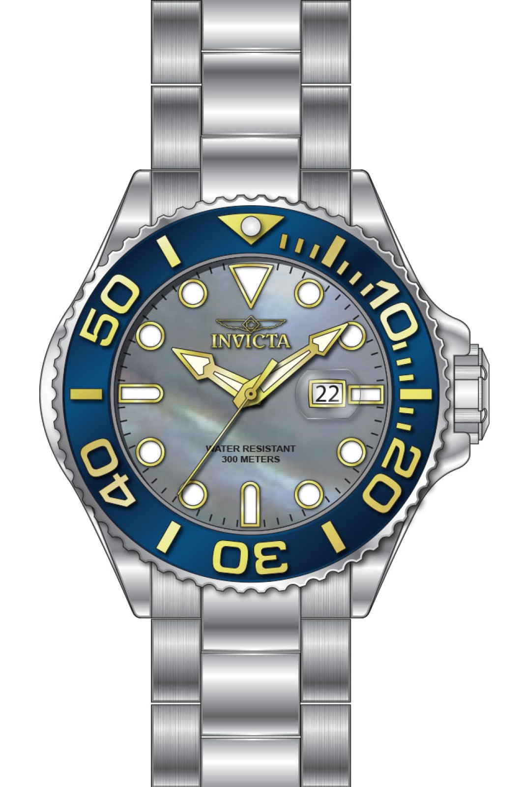 Invicta Men's 49157 Grand Diver Quartz PC32 Platinum Dial Watch