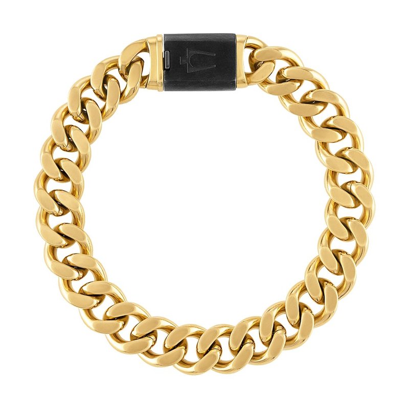 Bulova Men's Classic Gold Tone Curb Chain Bracelet