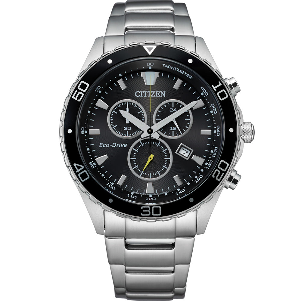 Citizen Weekender Eco-Driver Chronograph Men's Silver-tone Bracelet Quartz Watch - AT2387-52E