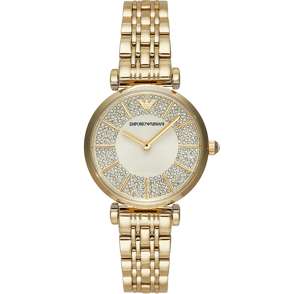 Emporio Armani Gianni T-Bar Women's Gold Bracelet Quartz Watch - AR11608