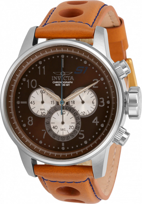 Invicta Men's 30916 S1 Rally  Quartz Chronograph Brown, Antique Silver Dial Watch