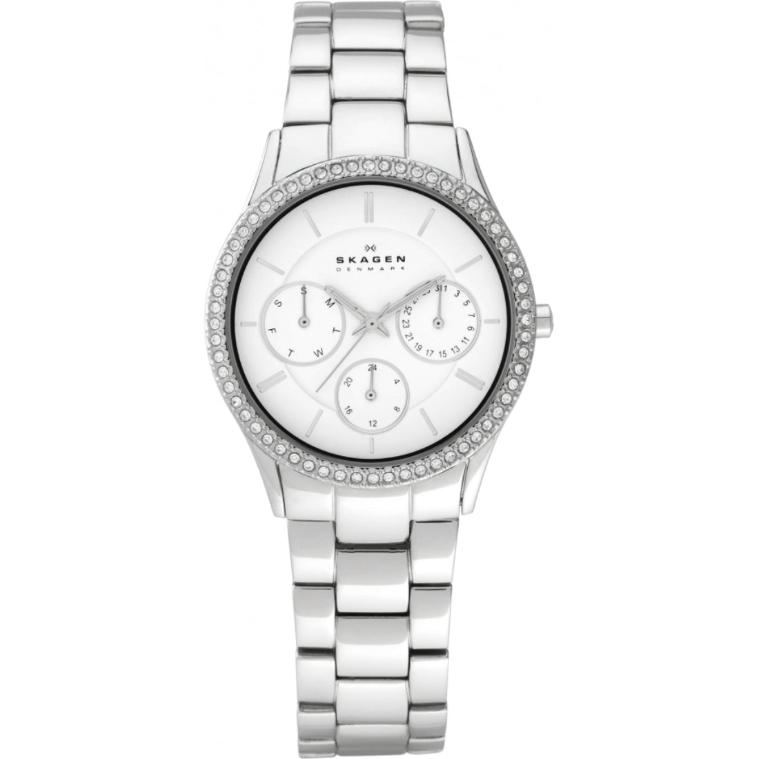Skagen White Label Women's White Dial Steel Bracelet Quartz Watch 347LSX